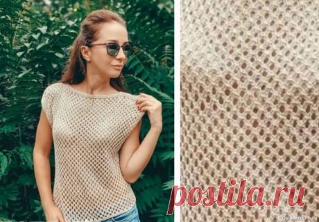 Топ узором &quot;Сеточка&quot;. Описание | Вязание для женщин спицами. Схемы вязания спицами