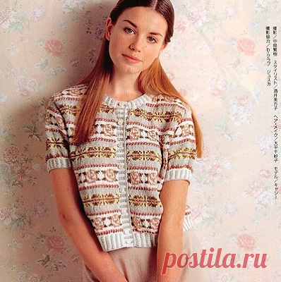 Летняя кофточка жаккардом