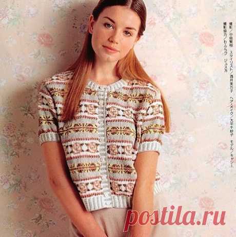 Летняя кофточка жаккардом