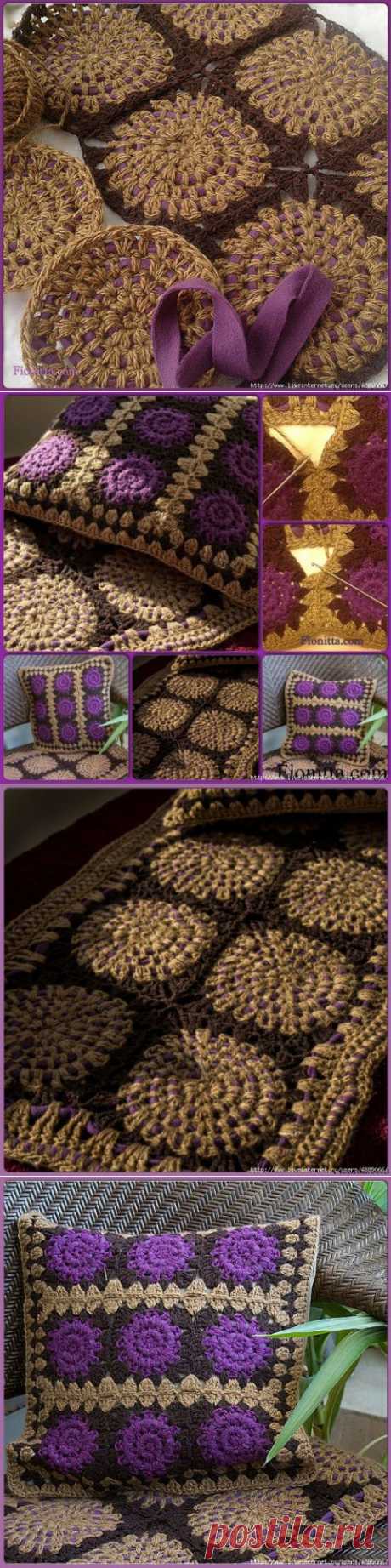 Коврик GRANNY SQUARES крючком, от FIONITTA | Варварушка-Рукодельница