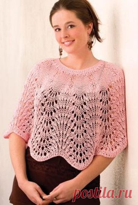 Как связать пончо спицами