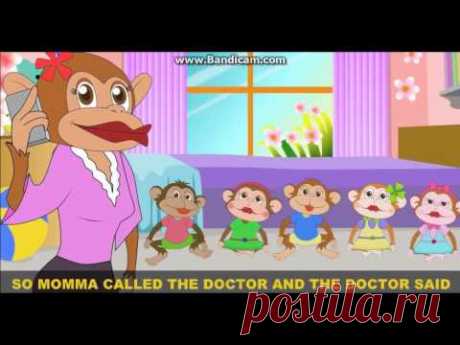 Детские песенки на английском языке: Five Little Monkeys Jumping On The Bed - YouTube