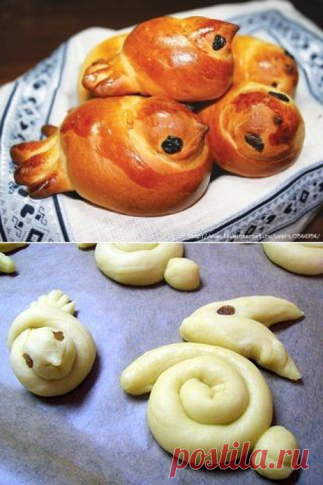 Булочки к Пасхе &quot;Зайчики&quot; и &quot;Птички&quot;