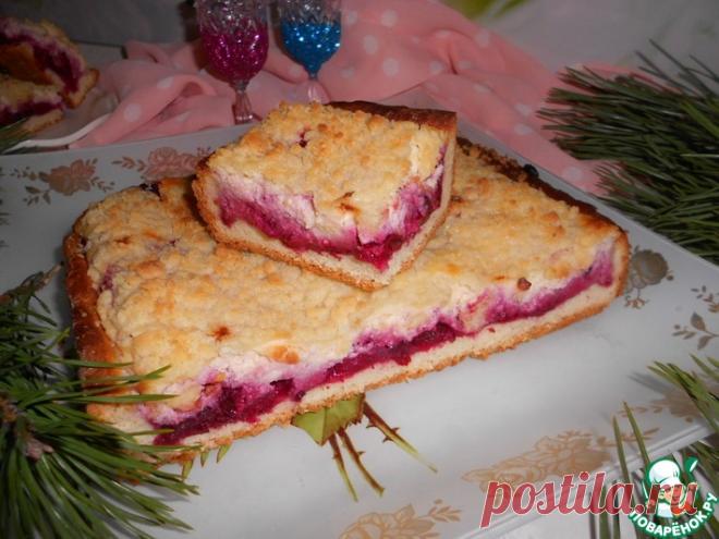 Дрожжевой пирог с вишней и рикоттой Кулинарный рецепт