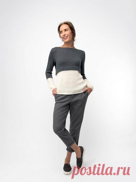 Двуслойный пуловер Horizon цветными блоками