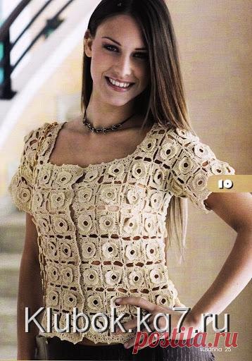 Ну, очень красивая кофточка и сумочка из мотивов | Клубок