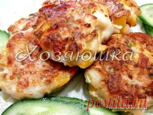 Хозяюшка. Кушать подано! - Вкусные котлетки из рыбного филе с овощами и сыром