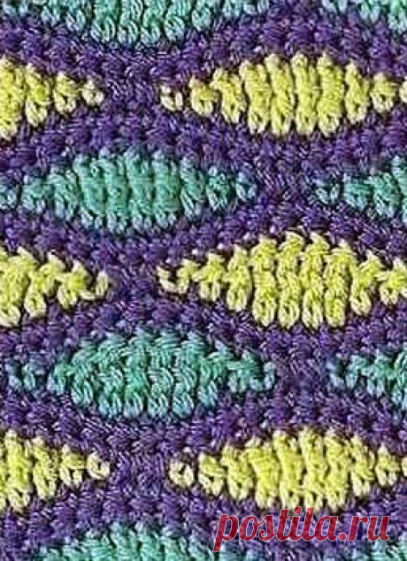 Вязание: цветные узоры крючком