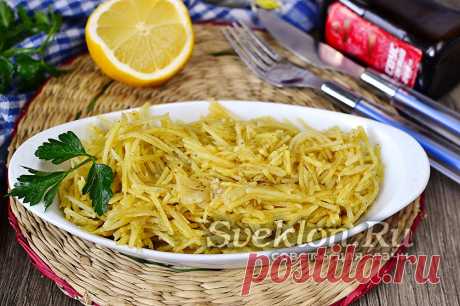 Картофель по-корейски: настоящий рецепт с фото пошагово Вы когда нибудь слышали о картофеле по-корейски? Предлагаем Вашему вниманию настоящий пошаговый рецепт с фото - картофель по-корейски! Подается как закуска или гарнир к мясным и овощным блюдам.