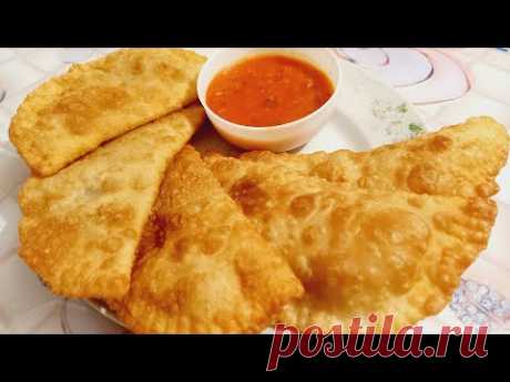 Вкусные чебуреки, легкий вариант теста👍#ужин