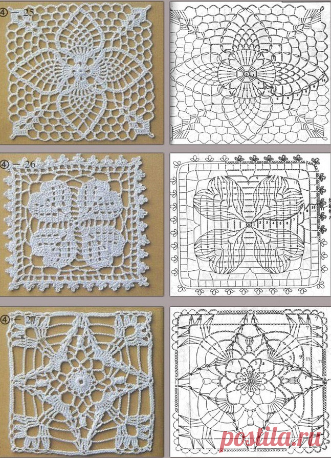 Квадратные мотивы крючком