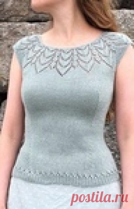 Топ с круглой кокеткой спицами