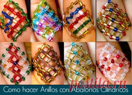 Como hacer Anillos con Abalorios Cilindricos - enrHedando