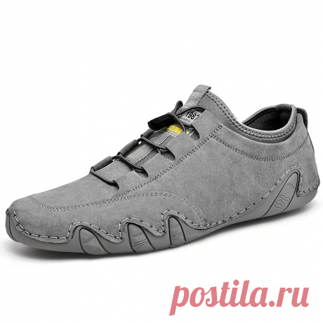 Men Comfy Round Toe Wearable Soft Casual Flat Driving Shoes - US$59.03