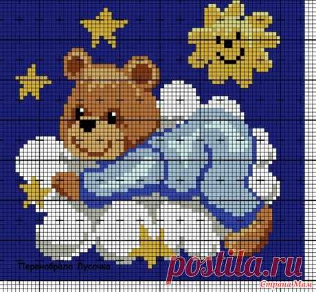 Вязание крючком С2С. Схемы с мишками для детских пледов. - Страна Мам