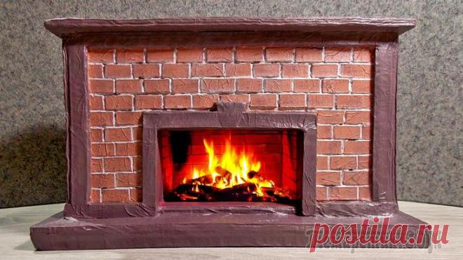 Настольный декоративный камин из картона