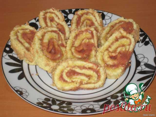 Быстрый бисквитный рулет - кулинарный рецепт