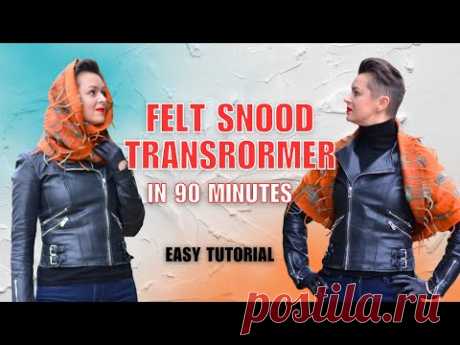 How to create felted snood-transformer: easy tutorial by @LunataFelt
