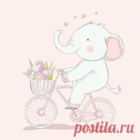 Симпатичный слоненок с мультяшным велосипедом Более миллиона свободных векторов, PSD, фотографии и бесплатные иконки. Эксклюзивные халявы и все графические ресурсы, которые необходимые для ваших проектов
