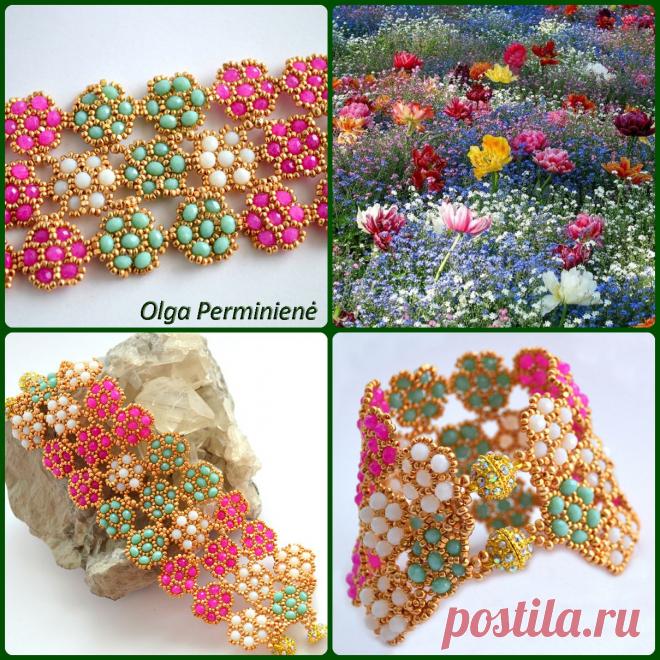 Цветочные браслеты | biser.info - всё о бисере и бисерном творчестве