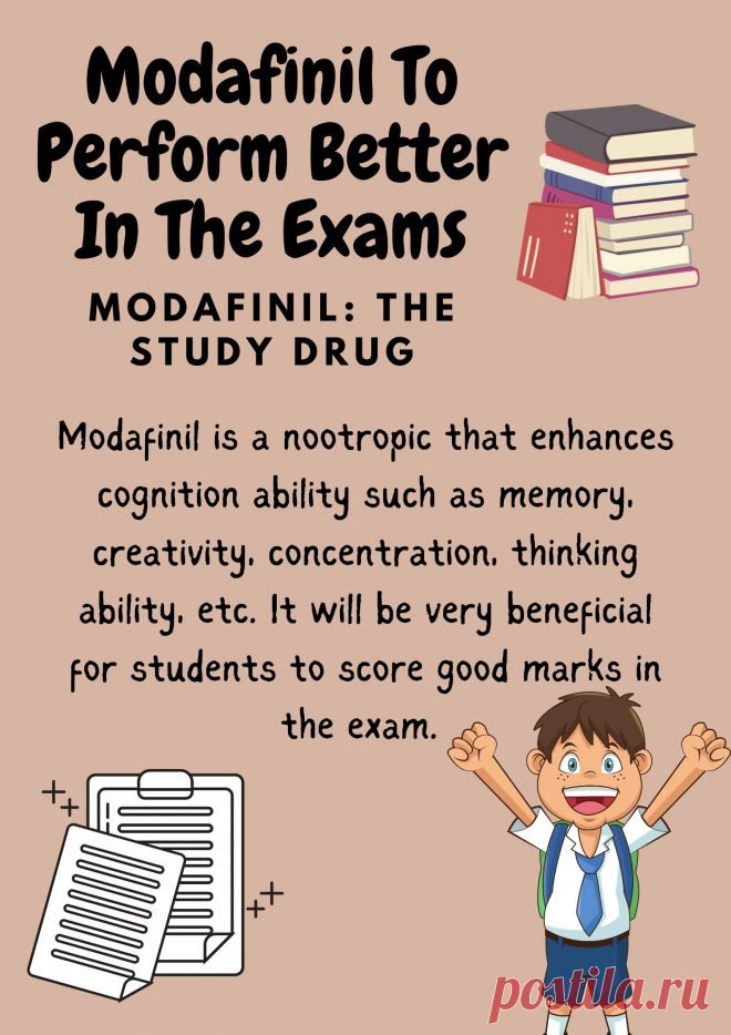 Modafinil nootropic helps in enhancing cognition ability that helps to have better brain performance. This helps students to perform better in exams.