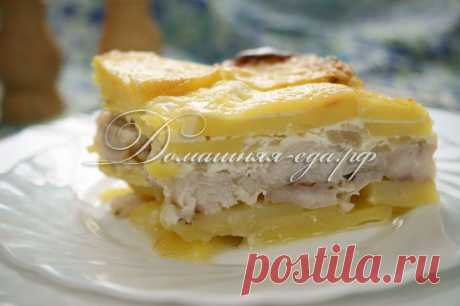 Рыба, запеченная с картофелем - Домашняя еда