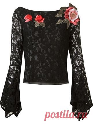 Martha Medeiros Floral Appliqué 'marescot' Lace Blouse - Destination Brazil - Farfetch.com