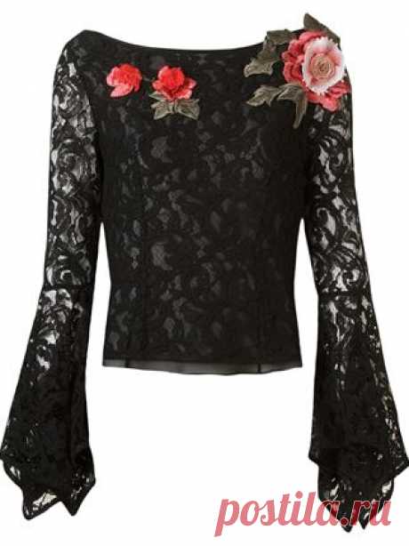 Martha Medeiros Floral Appliqué 'marescot' Lace Blouse - Destination Brazil - Farfetch.com