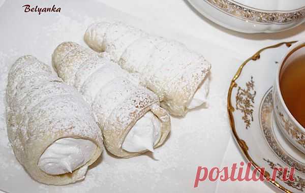 Вкусные и простые рецепты: Слоеные трубочки.