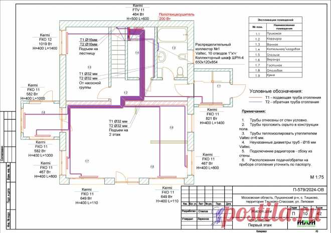 Проект отопления частного дома, пример 2225