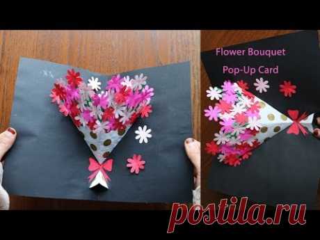 DIY Flower Bouquet Pop up Card-Paper Crafts-Handmade Craft