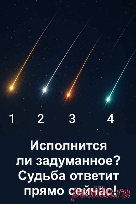 Падающие звёзды всегда считались символом исполнения желаний. Каждый из нас хранит мечту, которую хотел бы воплотить в жизнь. Иногда судьба даёт нам маленькие знаки, намекая, что пора действовать или, наоборот, подождать подходящего момента. В этом материале вы сможете почувствовать, что хочет сказать вам судьба, и понять, как скоро исполнится задуманное. Возможно, именно сейчас она посылает вам свой ответ.