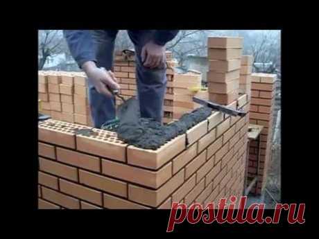 Кладка угла из кирпича ( How to build a brick corner ) - YouTube