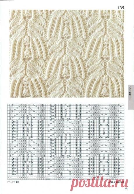 Узоры 135-171 спицами из японской книги. Продолжение следует.