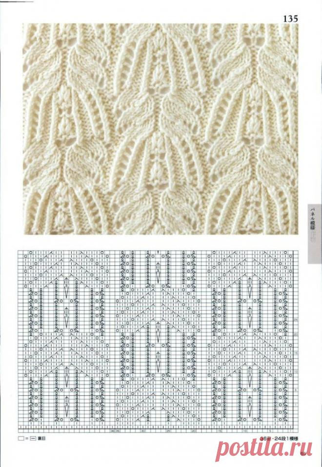 Узоры 135-171 спицами из японской книги. Продолжение следует.