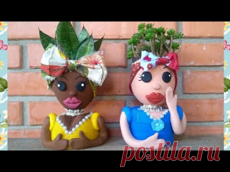 Boneca  Namoradeira Cachepot de Garrafa Pet