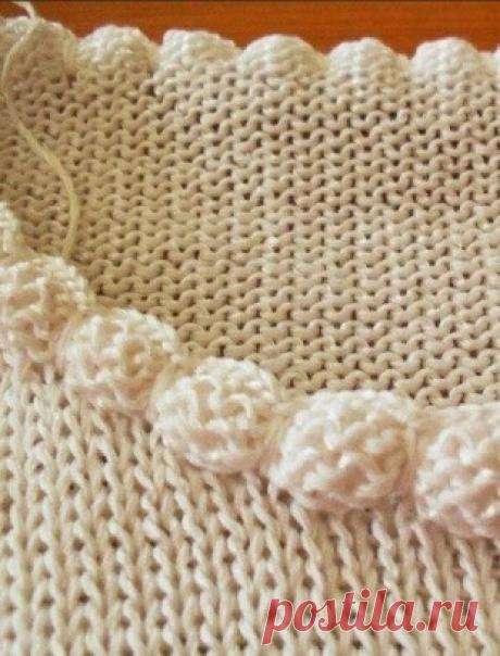 Оформление горловины спицами