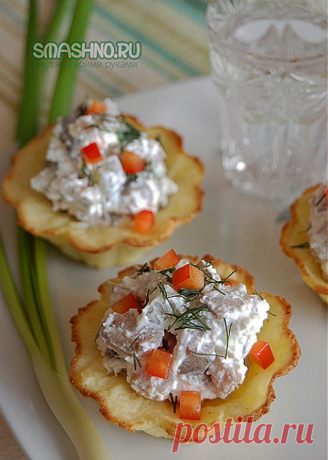 Оригинальная закуска в тарталетках. Картофельные корзинки. | Вкусно своими руками