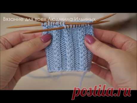 Плетем косички из 3-х петель Рельефная резинка спицами по кругу