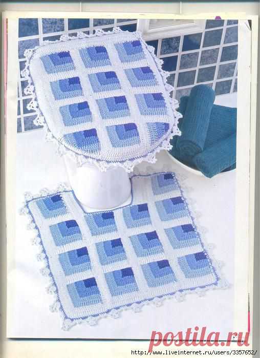 Вязаный комплект для ванной комнаты и туалета