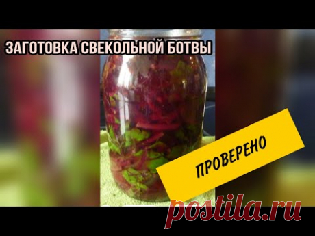 ЗАГОТОВКА СВЕКОЛЬНОЙ БОТВЫ