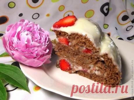 Домашний шоколадный торт с клубникой "Шаркламэ" | Ваши любимые рецепты