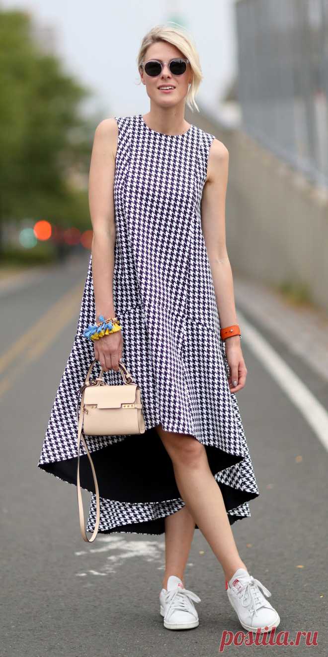 #NYWF Spring 2015 Street Style | Houndstooth dress Via IMAXTREE