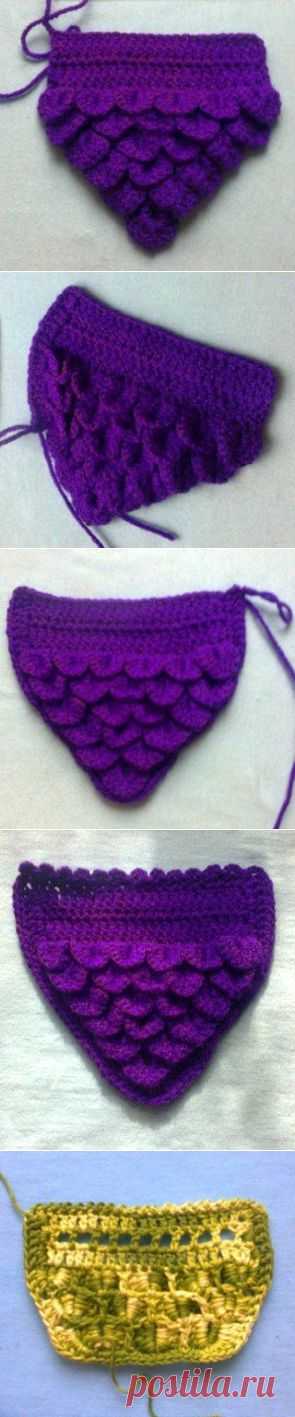 Irish crochet &: Комнатные тапочки "Чешуя"