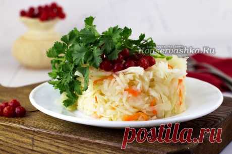 Квашеная капуста хрустящая и сочная, очень простой способ