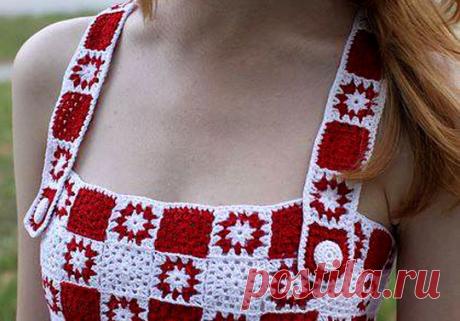 Сарафан из квадратных мотивов