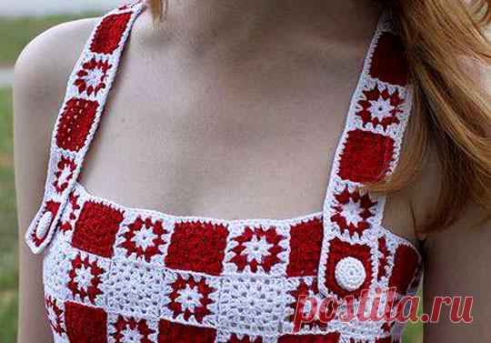 Сарафан из квадратных мотивов