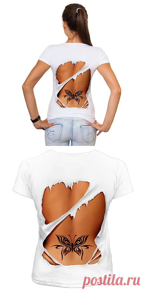 Супер штучка - футболка "Тату на спине" . Парни в восторге, подруги завидуют... Yes, футболки! / Каталог / Тату на спине