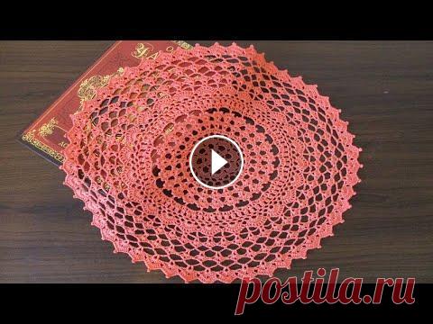 САЛФЕТКА КРЮЧКОМ "ПЕРСИК" - ОЧЕНЬ ПРОСТАЯ и ПОПУЛЯРНАЯ. ЧАСТЬ 1 Простая красивая круглая салфетка персикового цвета, отлично подойдет для сервировки стола, диаметр 32 см. Расход ниток (50г/330м) - около 30 грамм, к...