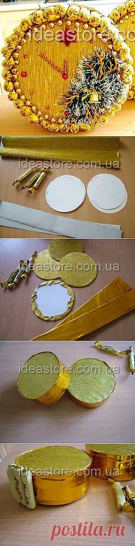 Мастер-класс: новогодние часики из конфет